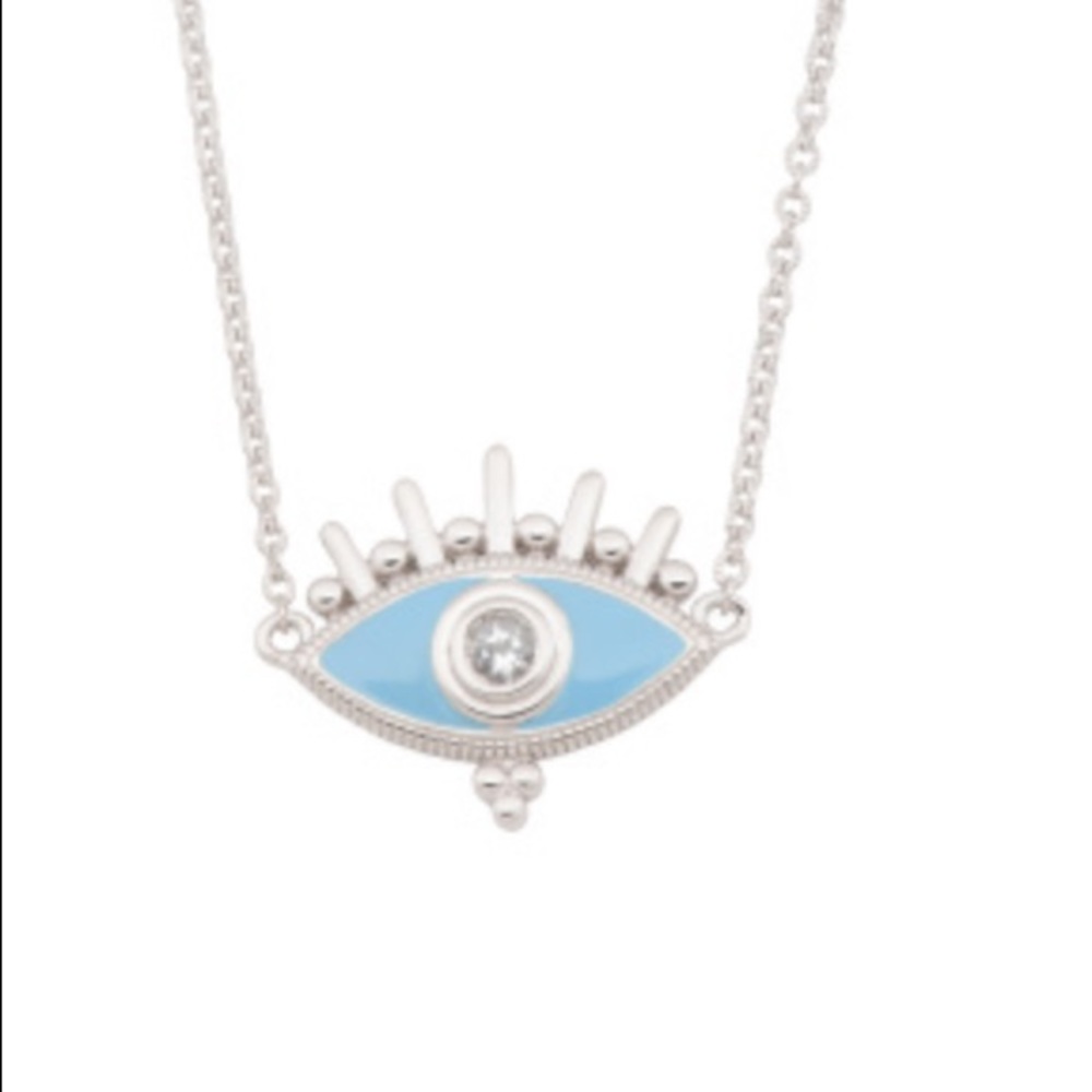 Judith Ripka light blue evil eye necklace - Picture 1 of 6